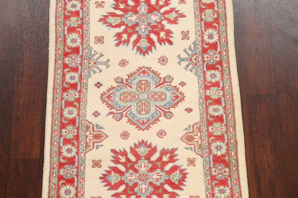 Geometric Kazak Oriental Runner Rug 3x12