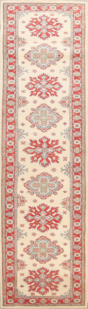 Geometric Kazak Oriental Runner Rug 3x12