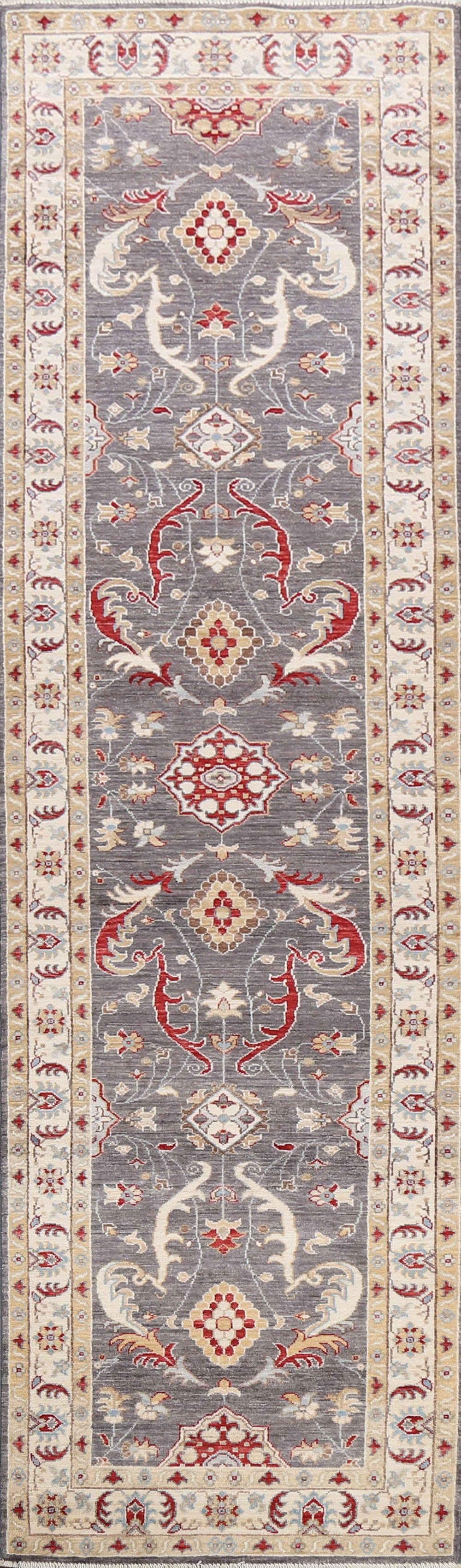 Vegetable Dye Floral Ziegler Oriental Runner Rug 3x10