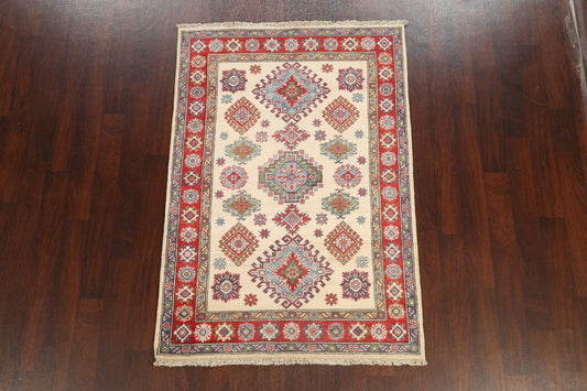 Geometric Kazak Oriental Area Rug 4x6