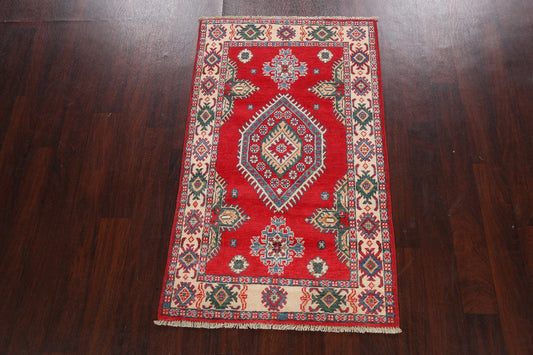 Geometric Red Kazak Oriental Area Rug 3x5