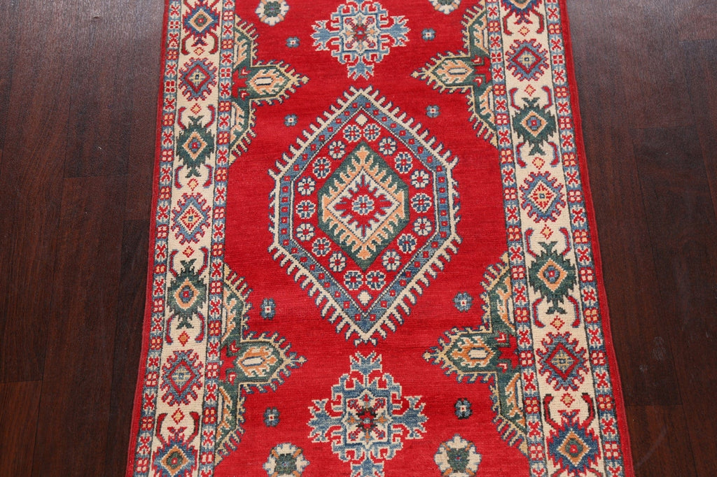 Geometric Red Kazak Oriental Area Rug 3x5