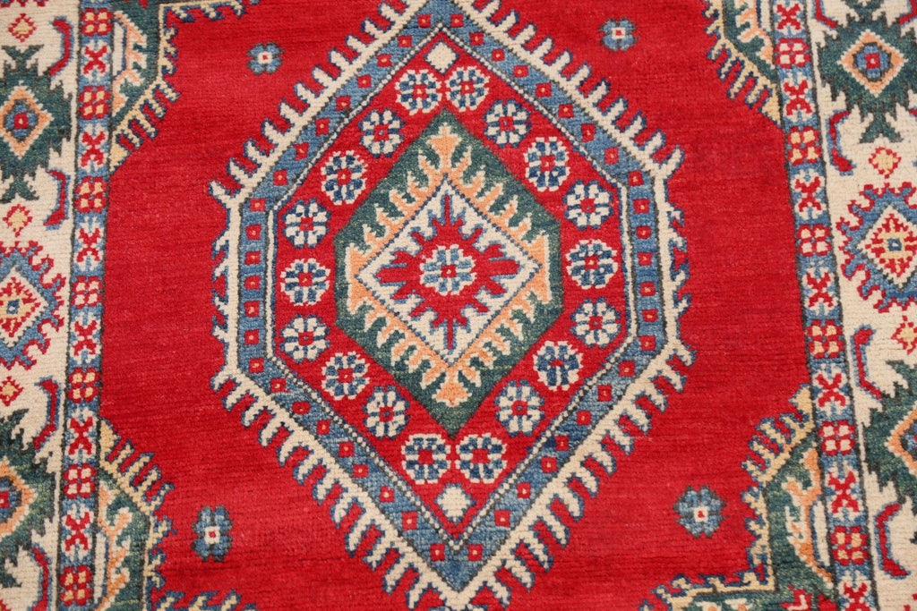 Geometric Red Kazak Oriental Area Rug 3x5