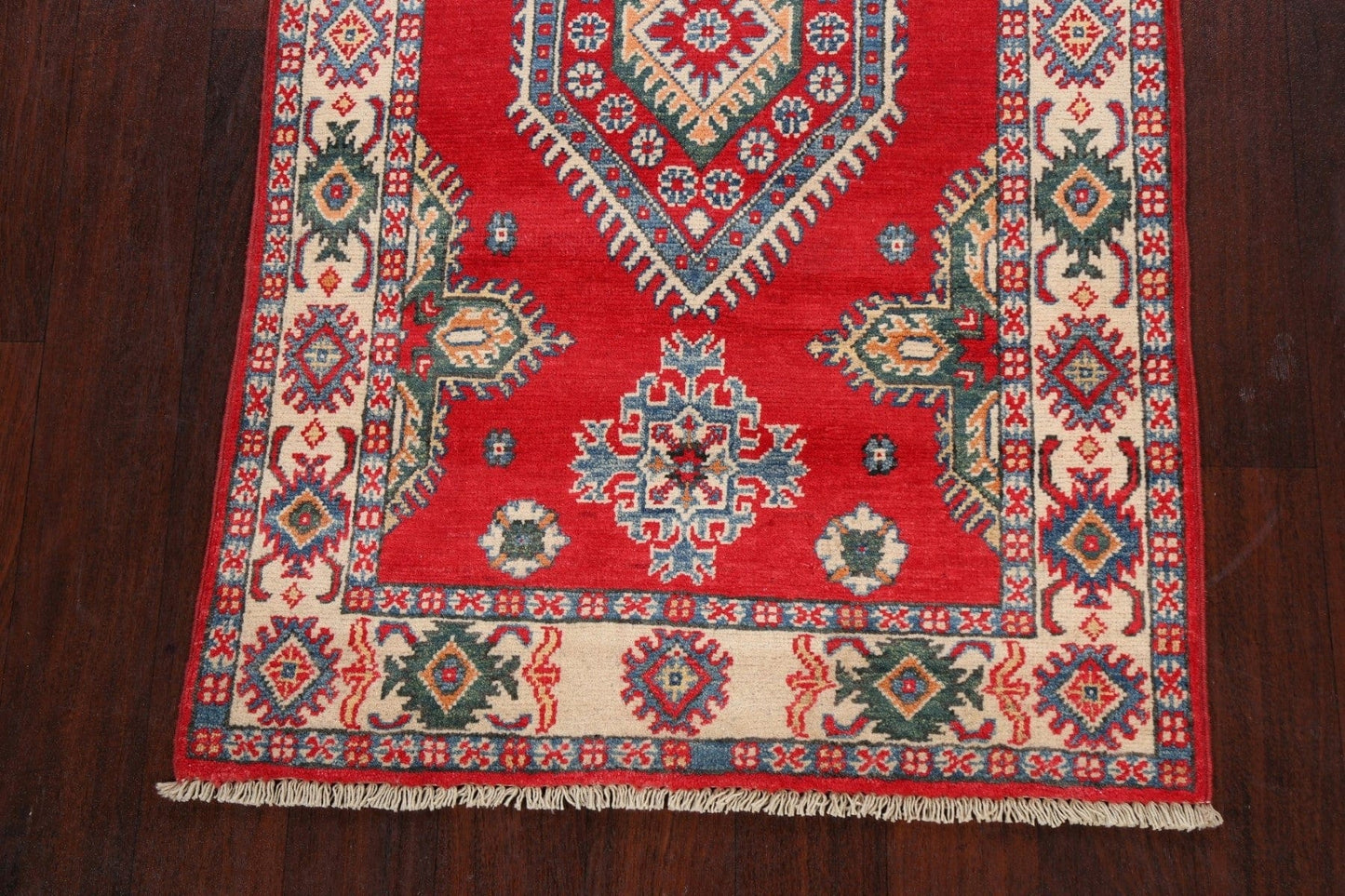 Geometric Red Kazak Oriental Area Rug 3x5