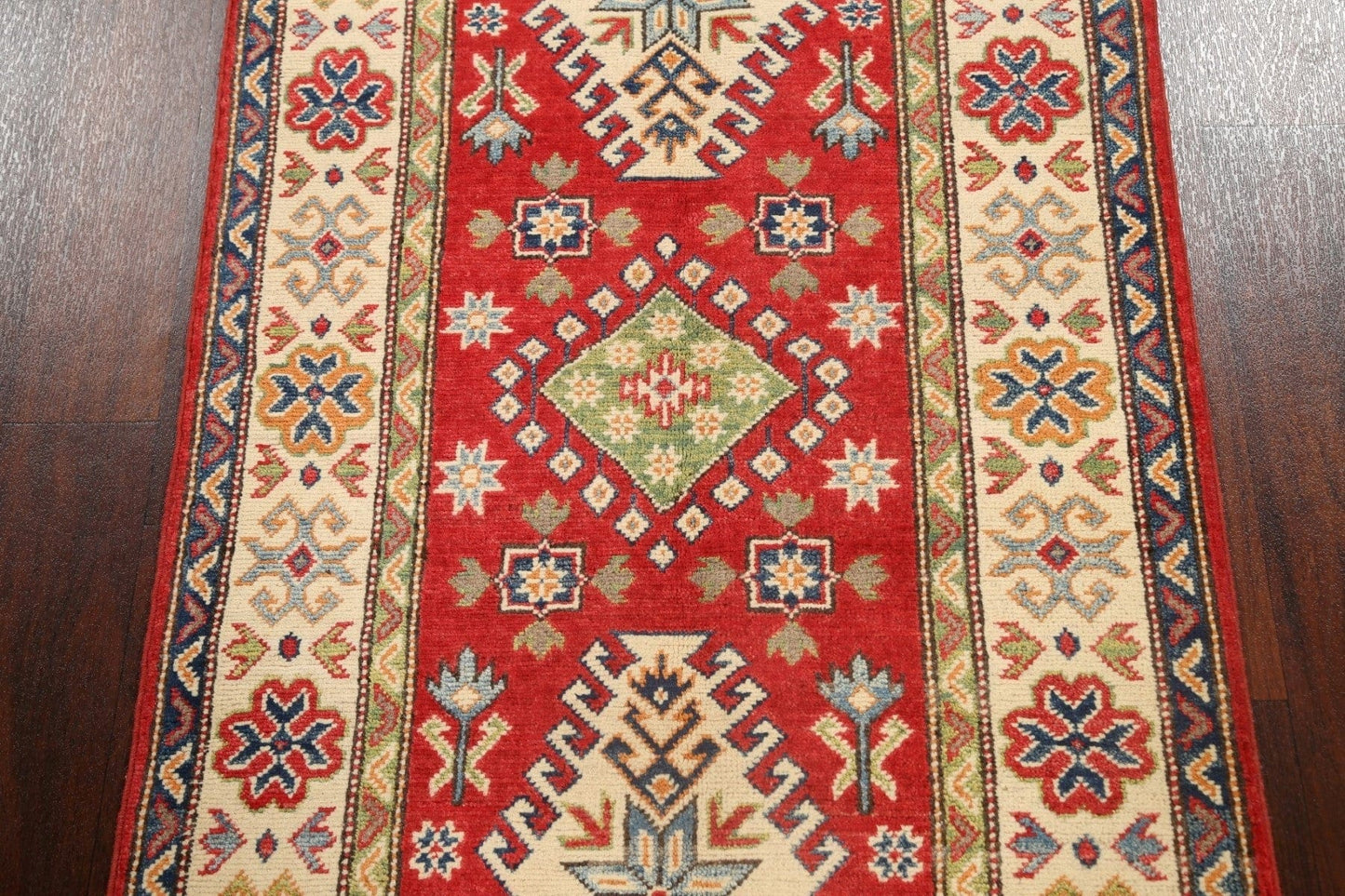 Geometric Kazak Oriental Area Rug 3x4