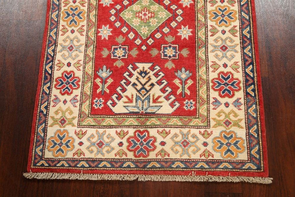 Geometric Kazak Oriental Area Rug 3x4