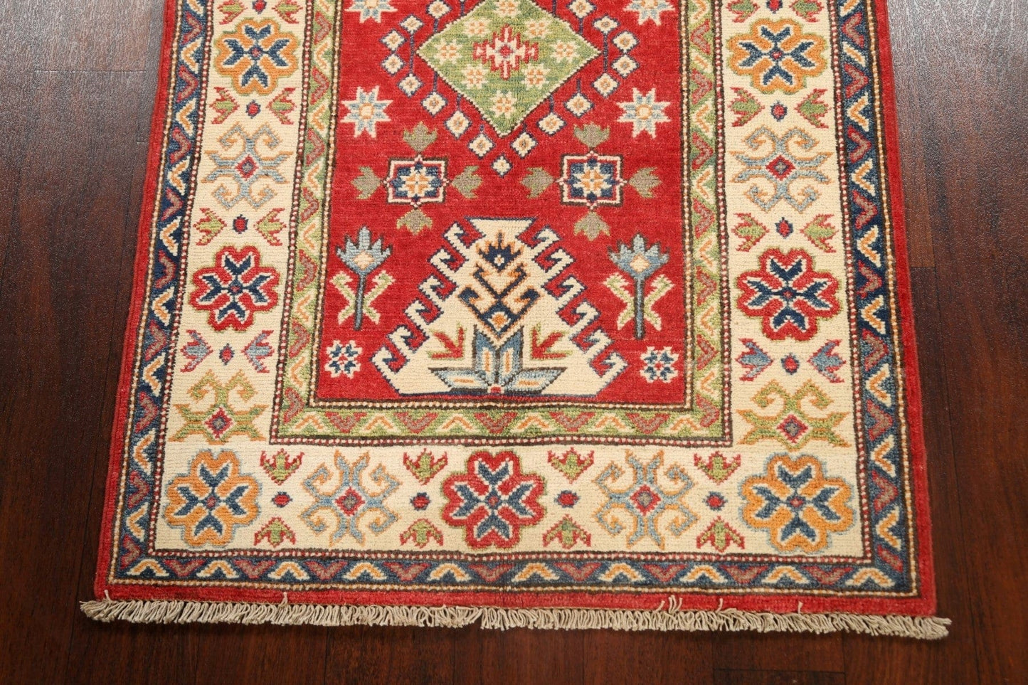 Geometric Kazak Oriental Area Rug 3x4