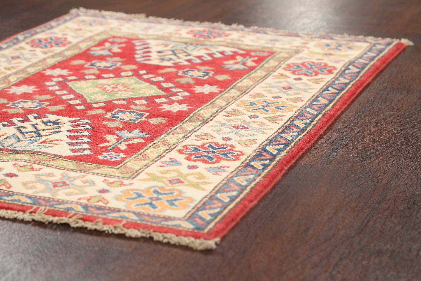 Geometric Kazak Oriental Area Rug 3x4