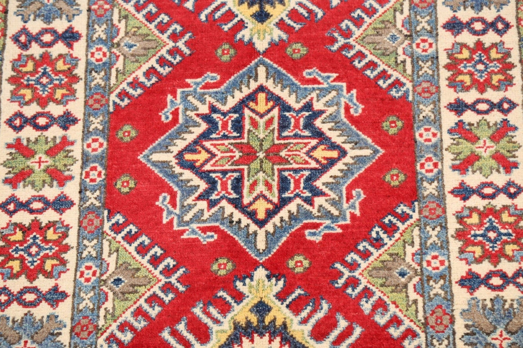 Geometric Kazak Oriental Area Rug 3x4