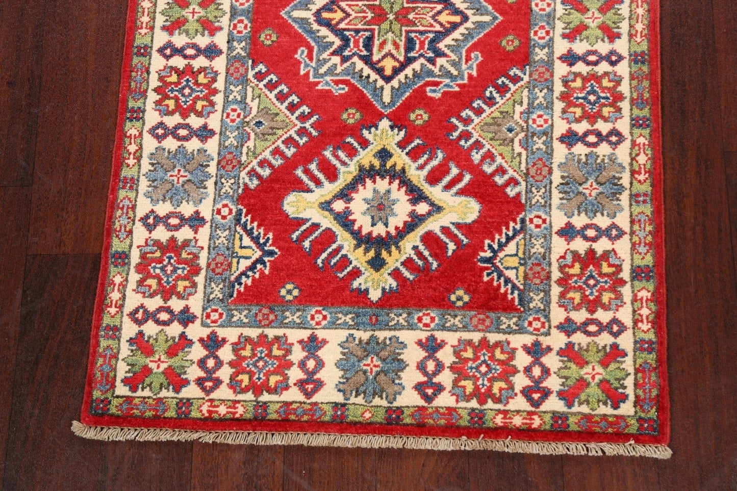 Geometric Kazak Oriental Area Rug 3x4