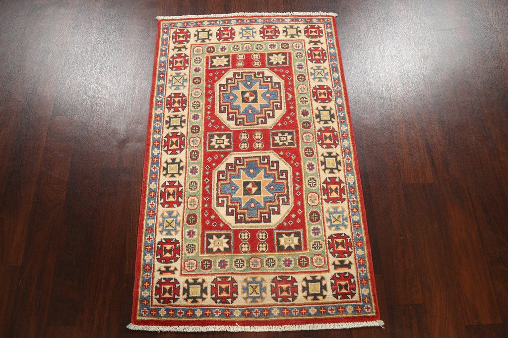 Geometric Kazak Oriental Area Rug 3x4