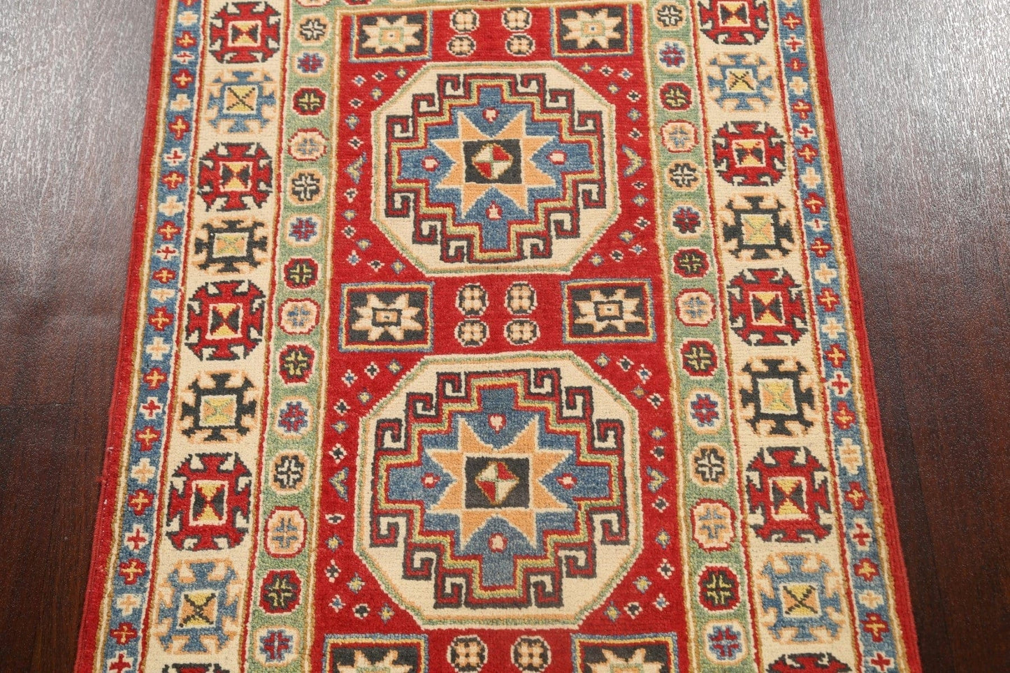 Geometric Kazak Oriental Area Rug 3x4