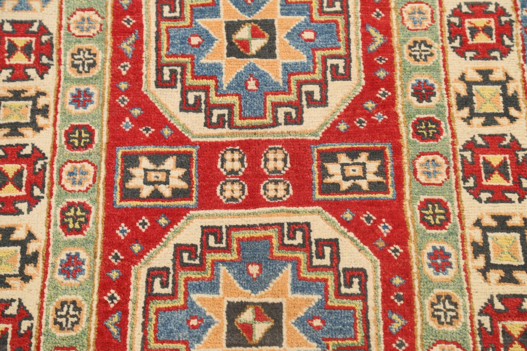 Geometric Kazak Oriental Area Rug 3x4