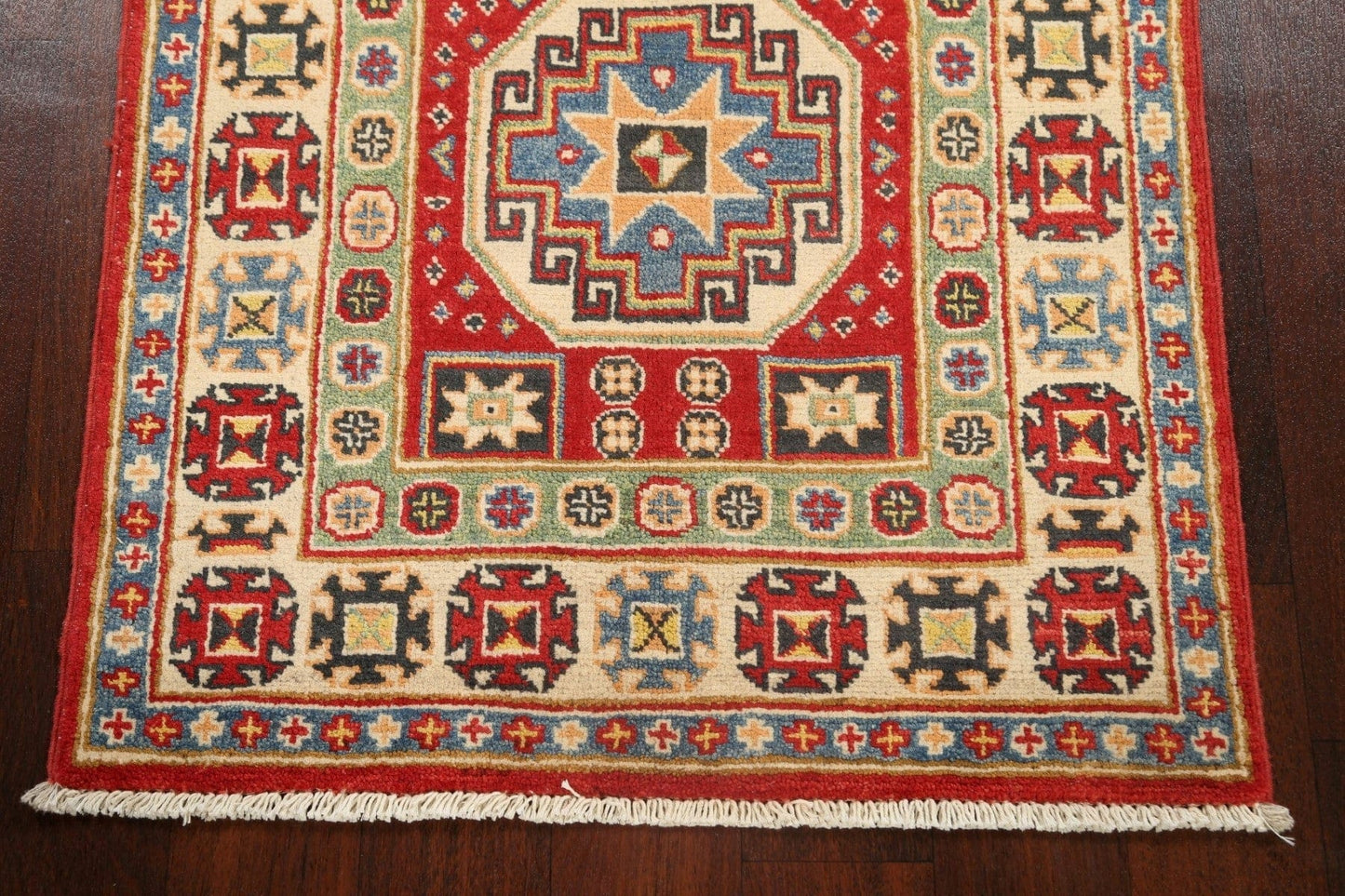 Geometric Kazak Oriental Area Rug 3x4