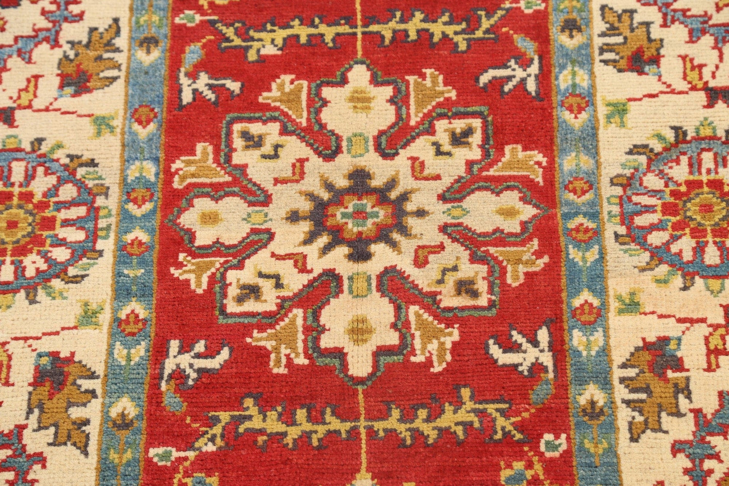 Geometric Kazak Oriental Area Rug 3x4