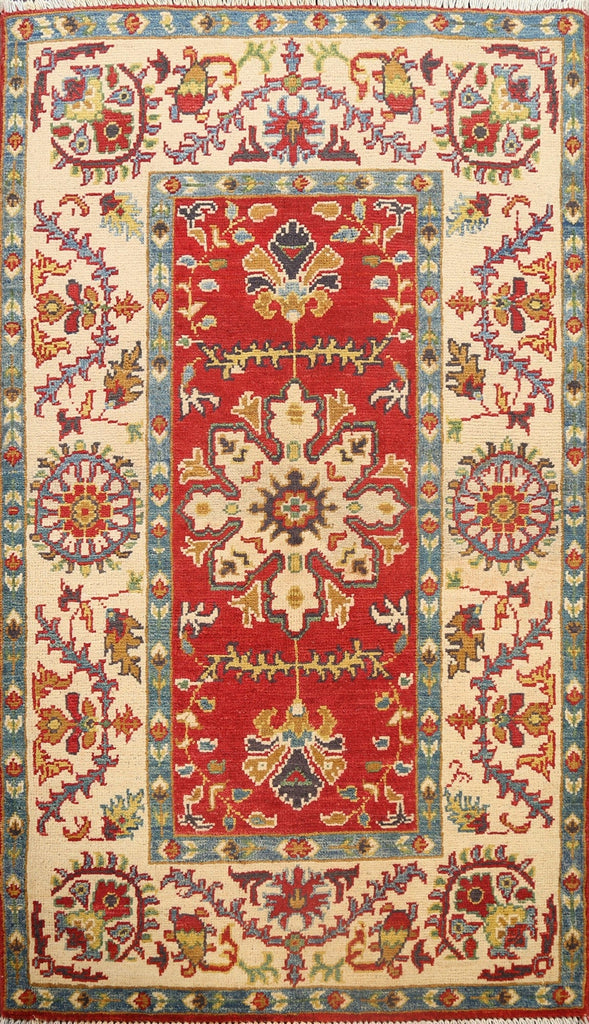 Geometric Kazak Oriental Area Rug 3x4