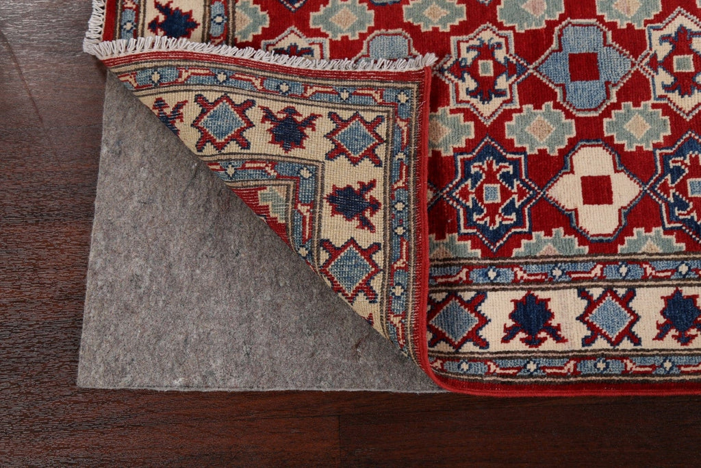 Geometric Red Kazak Oriental Area Rug 3x4