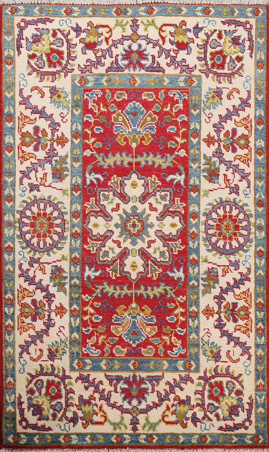 Geometric Kazak Oriental Area Rug 3x4