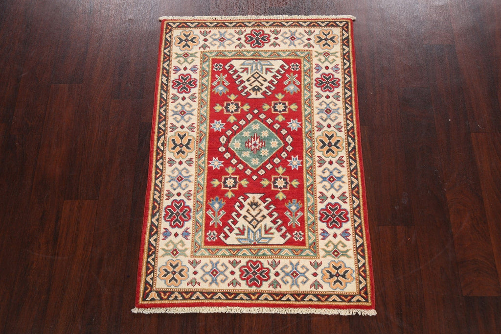 Geometric Kazak Oriental Area Rug 3x4