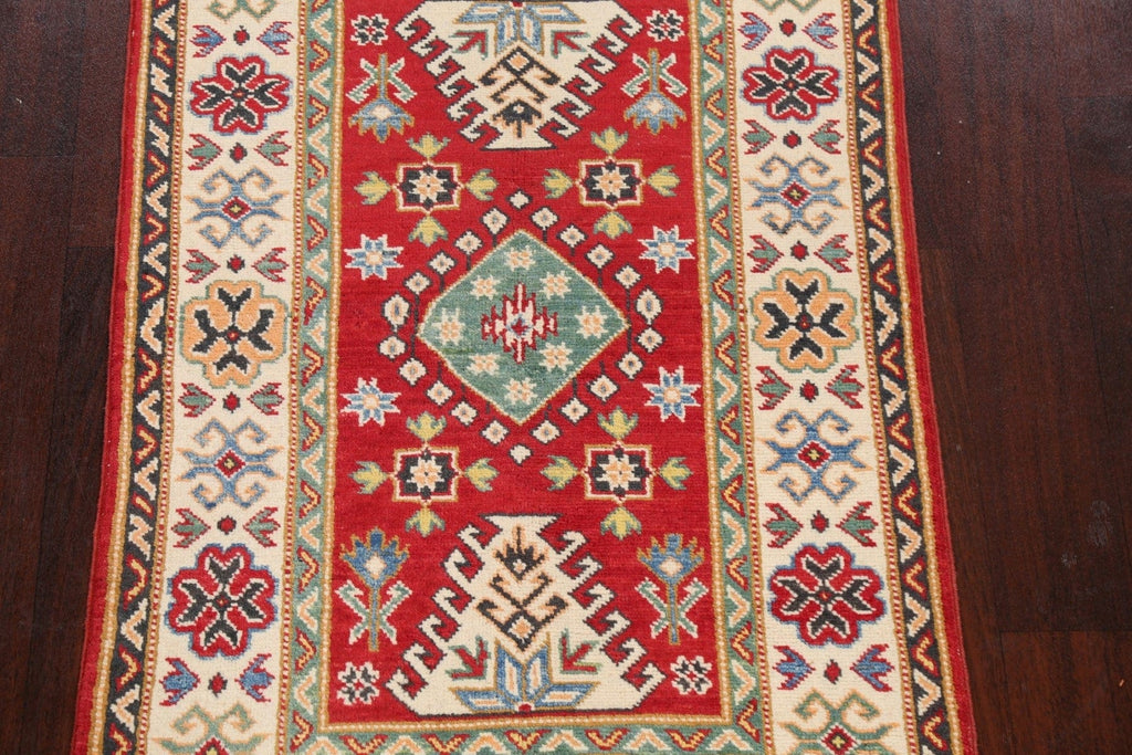 Geometric Kazak Oriental Area Rug 3x4