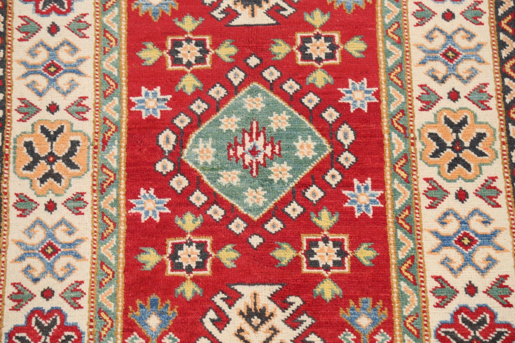 Geometric Kazak Oriental Area Rug 3x4