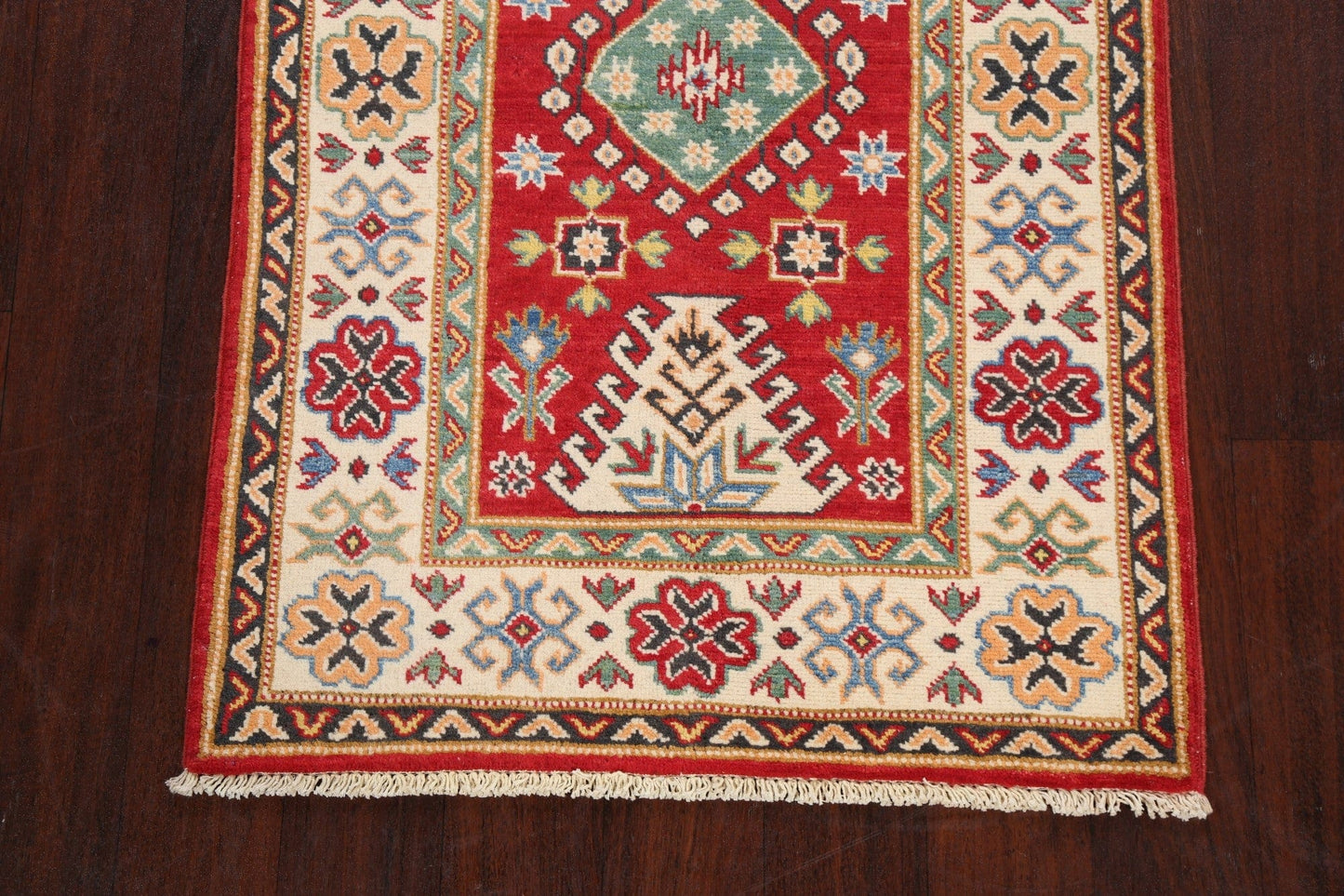 Geometric Kazak Oriental Area Rug 3x4