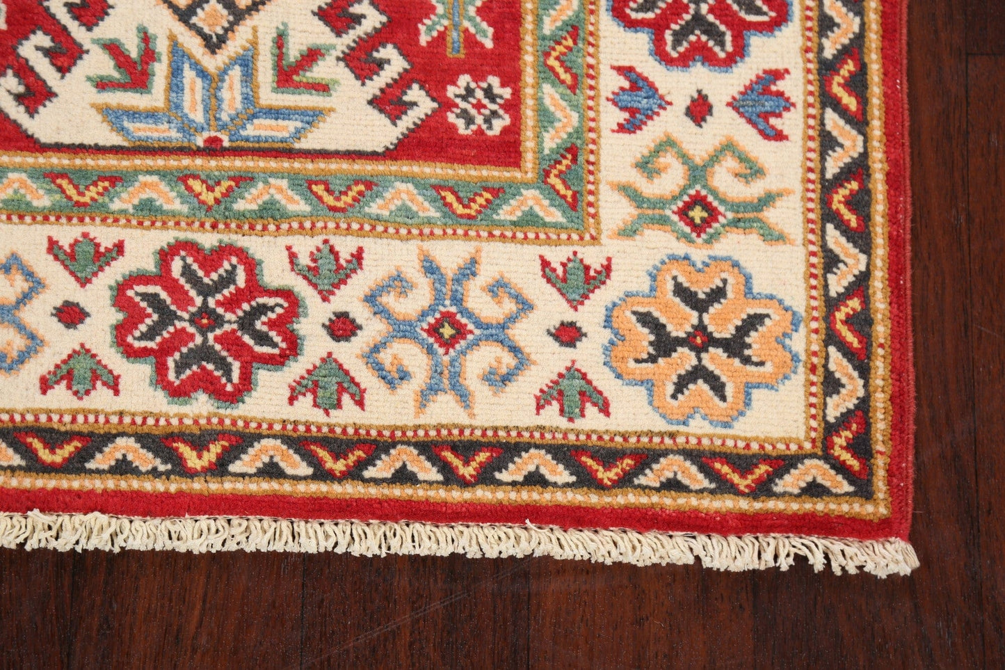 Geometric Kazak Oriental Area Rug 3x4