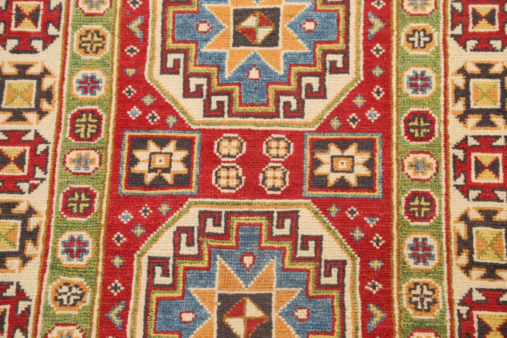 Geometric Kazak Oriental Area Rug 3x4