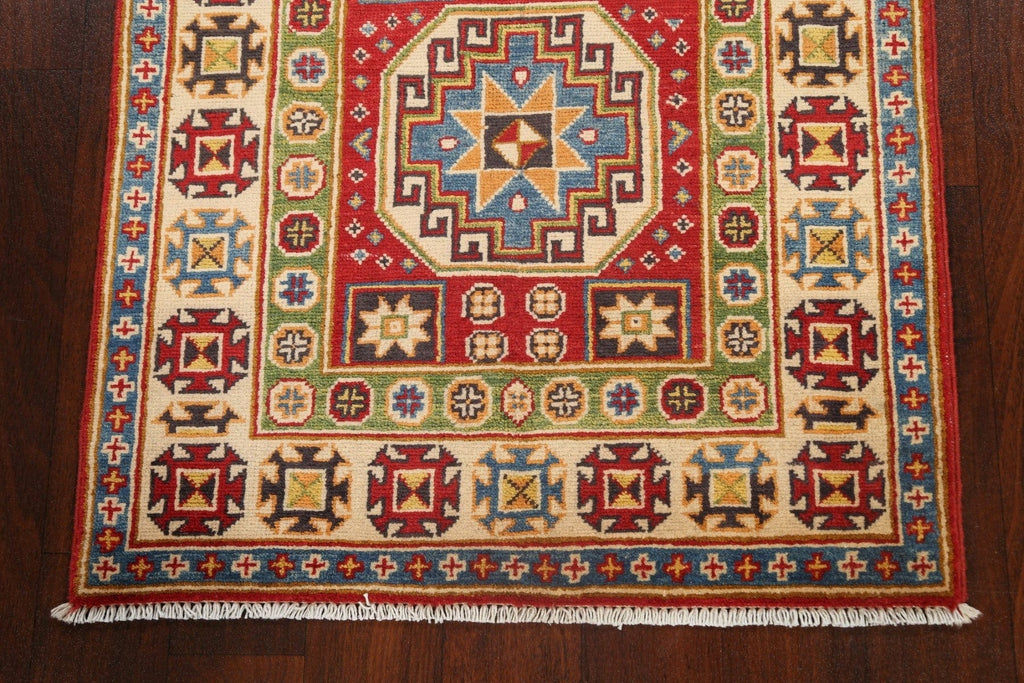 Geometric Kazak Oriental Area Rug 3x4