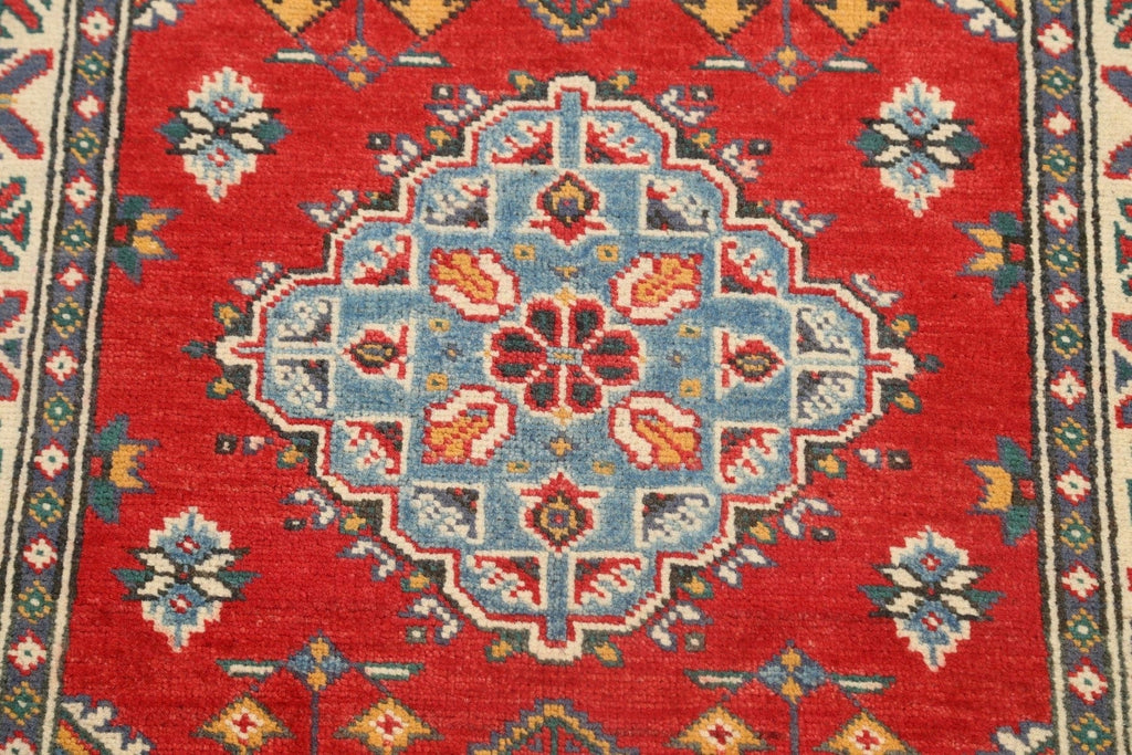 Geometric Kazak Oriental Area Rug 3x4