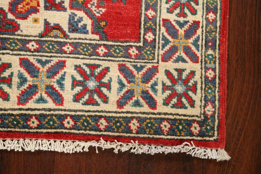 Geometric Kazak Oriental Area Rug 3x4