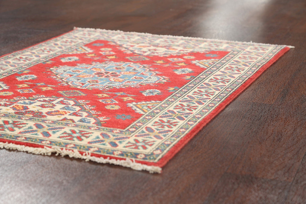 Geometric Kazak Oriental Area Rug 3x4