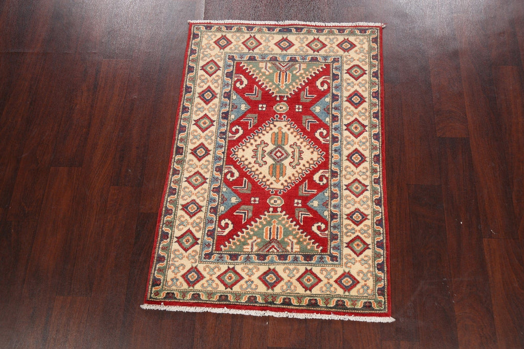 Geometric Kazak Oriental Area Rug 3x4