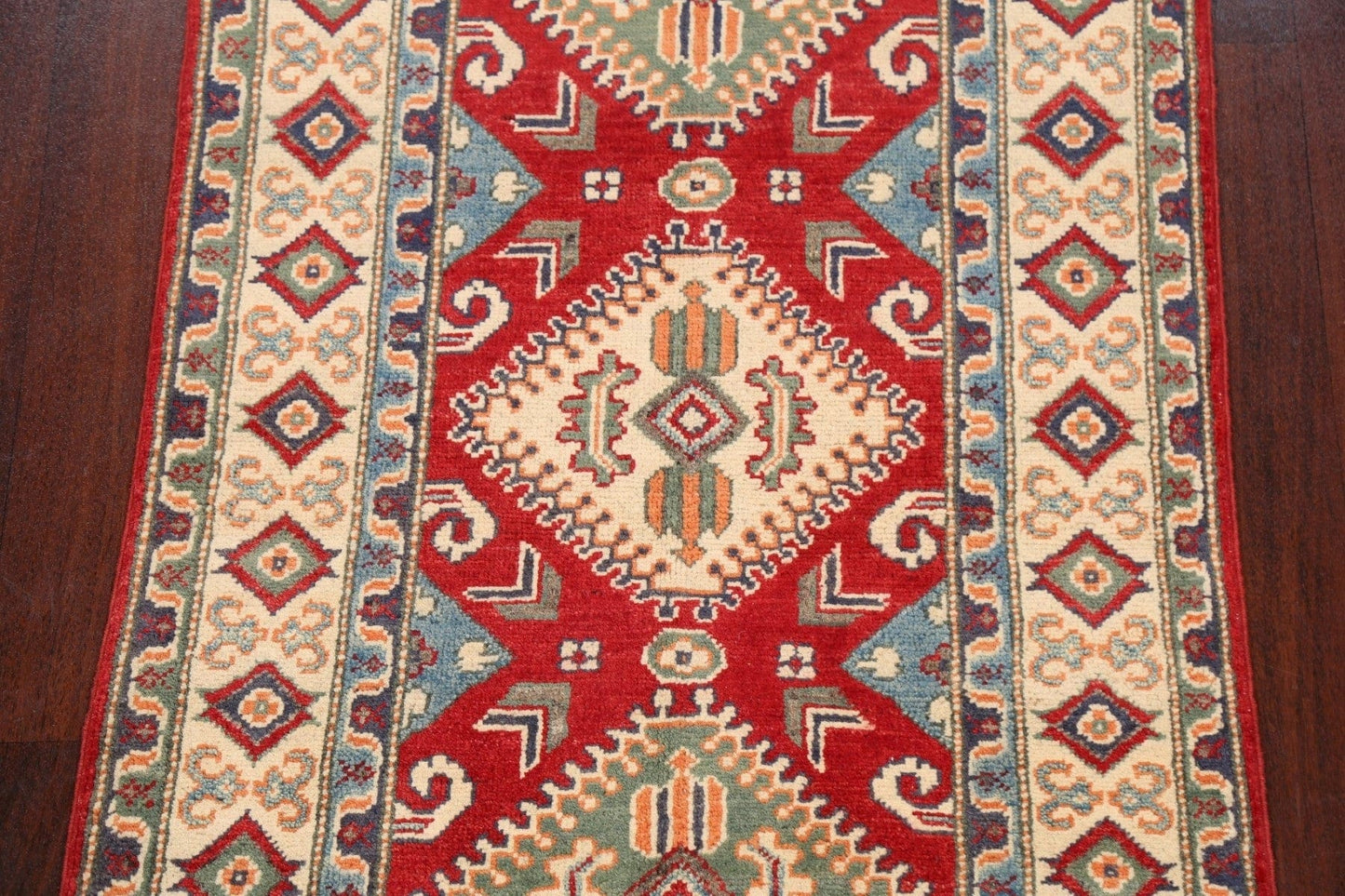 Geometric Kazak Oriental Area Rug 3x4