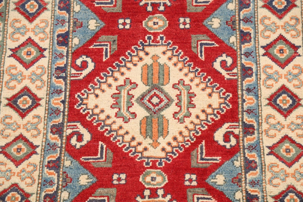 Geometric Kazak Oriental Area Rug 3x4