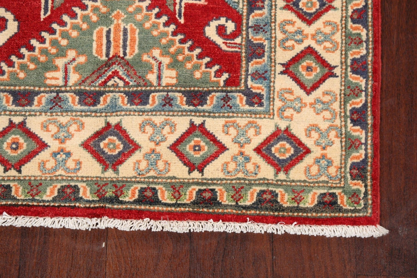 Geometric Kazak Oriental Area Rug 3x4