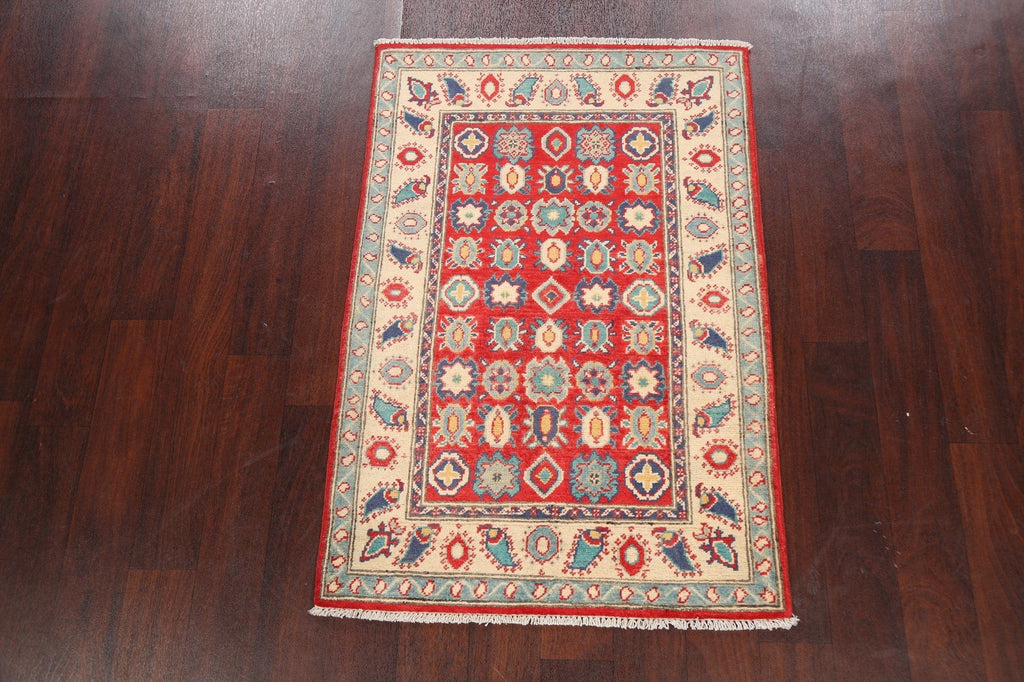 Geometric Kazak Oriental Area Rug 3x4