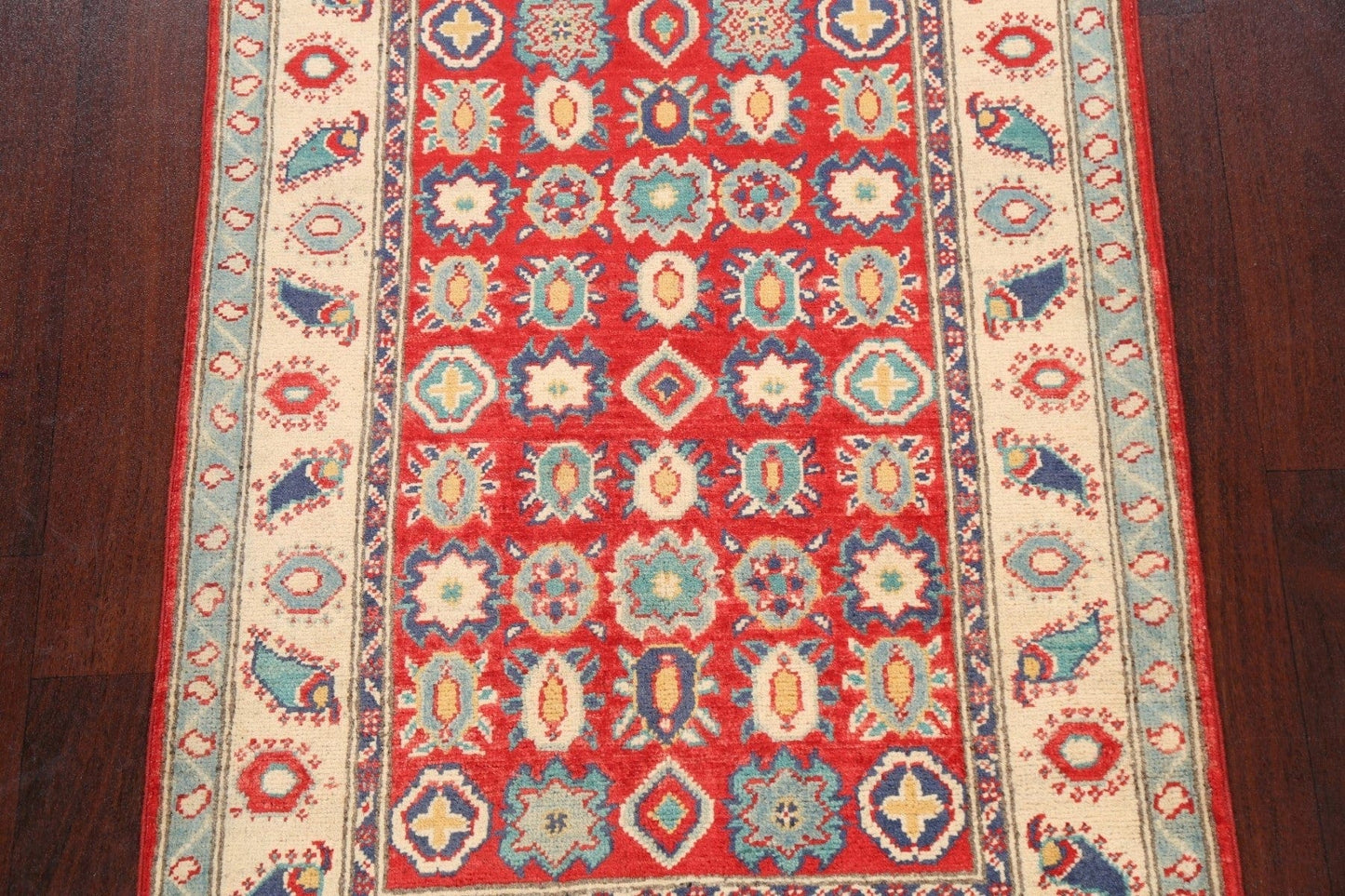 Geometric Kazak Oriental Area Rug 3x4