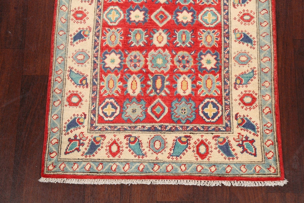 Geometric Kazak Oriental Area Rug 3x4