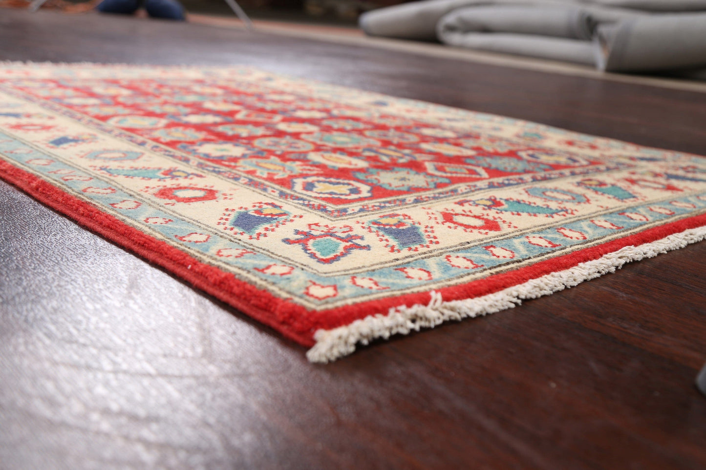 Geometric Kazak Oriental Area Rug 3x4