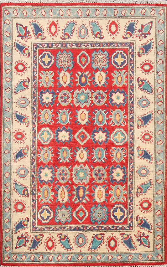 Geometric Kazak Oriental Area Rug 3x4