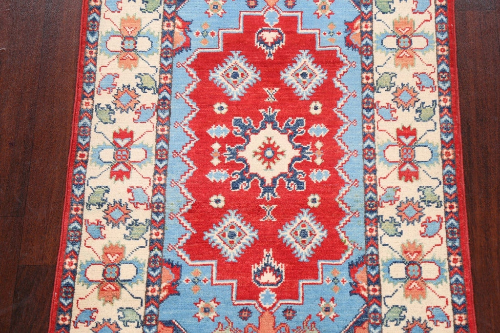 Geometric Kazak Oriental Area Rug 3x4