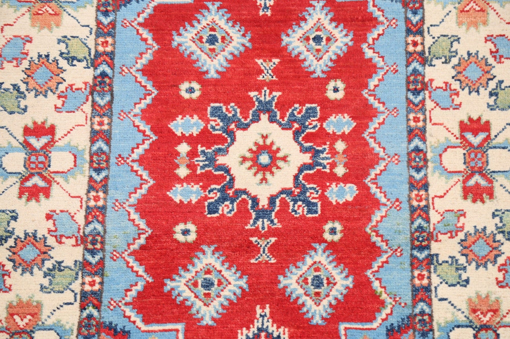 Geometric Kazak Oriental Area Rug 3x4