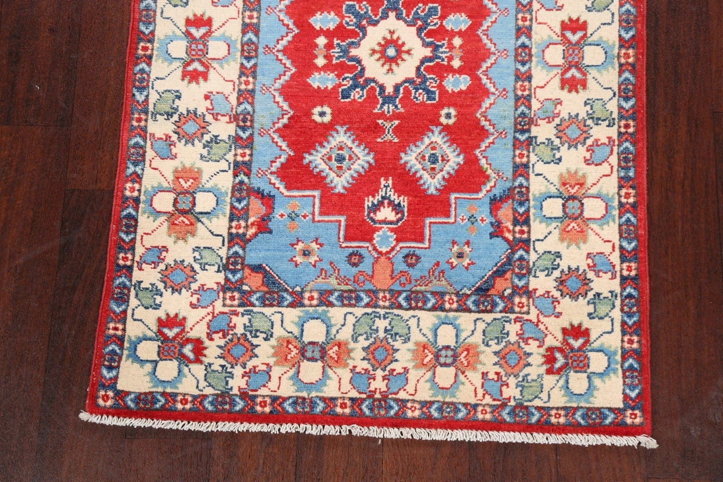 Geometric Kazak Oriental Area Rug 3x4