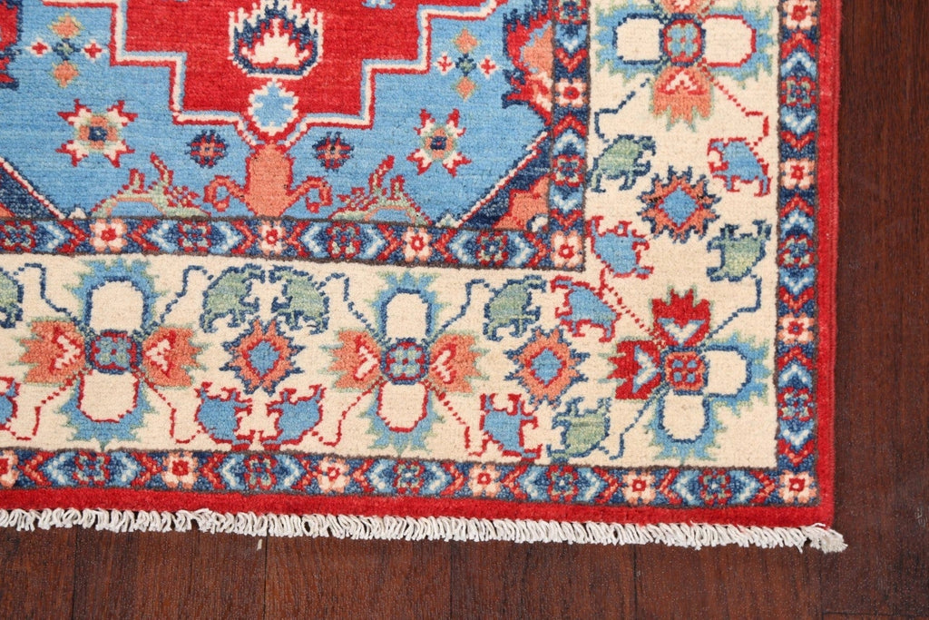 Geometric Kazak Oriental Area Rug 3x4