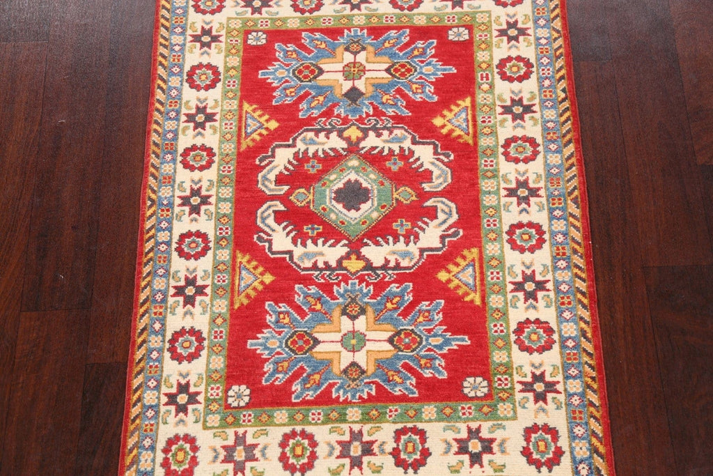 Geometric Kazak Oriental Area Rug 3x4