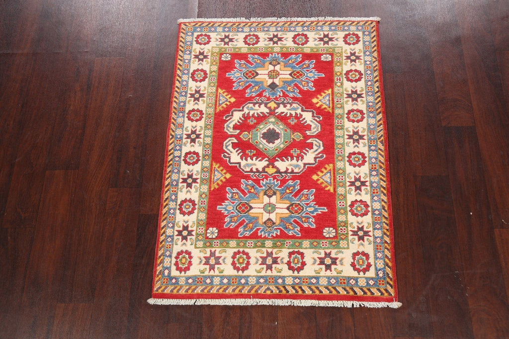 Geometric Kazak Oriental Area Rug 3x4