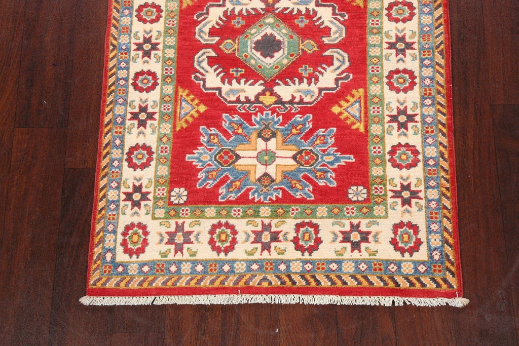 Geometric Kazak Oriental Area Rug 3x4