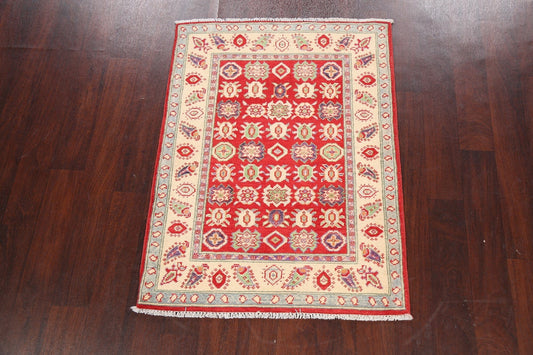 Geometric Kazak Oriental Area Rug 3x4