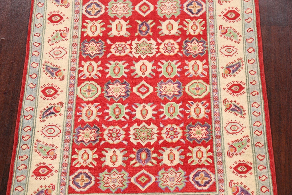 Geometric Kazak Oriental Area Rug 3x4